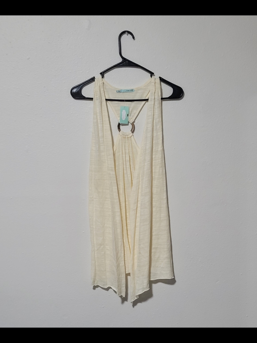 Maurices Cream Halter Tank with Ring Detail